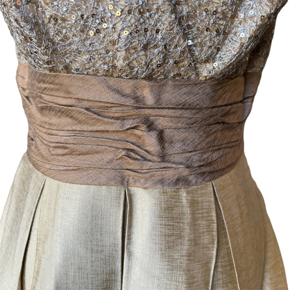 NWOT Kay Unger Sequin and Silk Mini Party Dress in Gold Size 8 - Picture 13 of 13